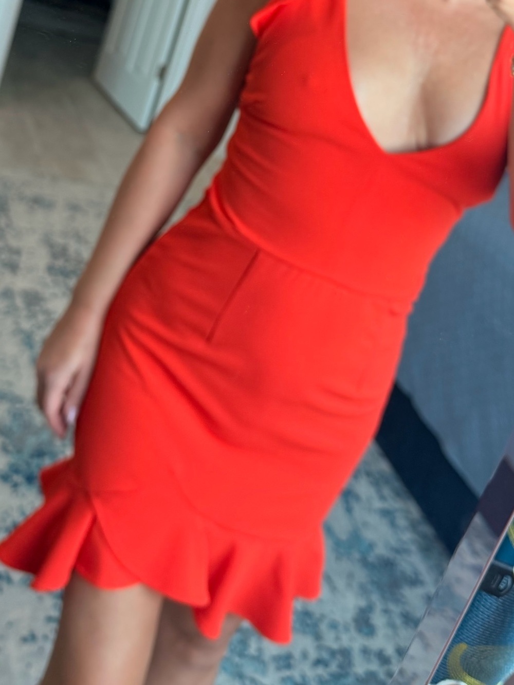 Hello Molly Red Ruffle Mini Dress - Picture 4 of 9